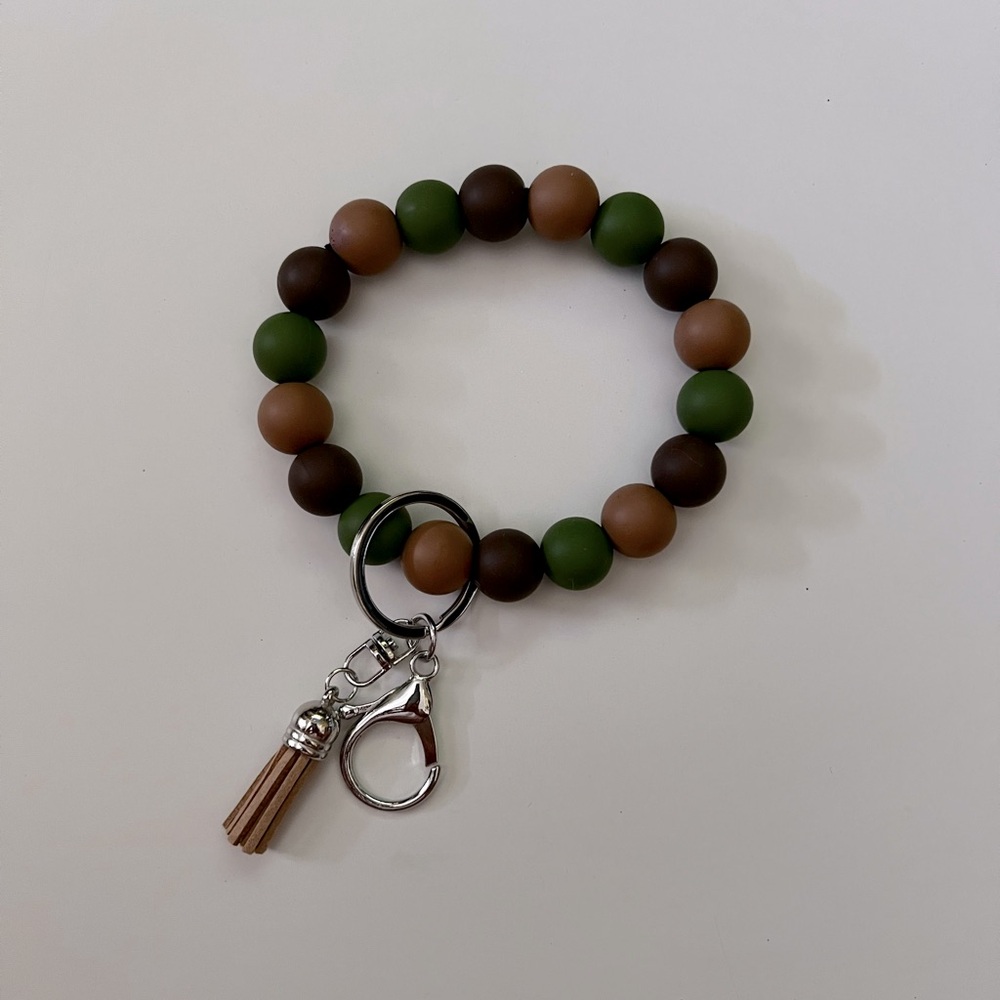 Silicone Beaded Keychain Wristlet- New